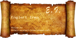Englert Irma névjegykártya